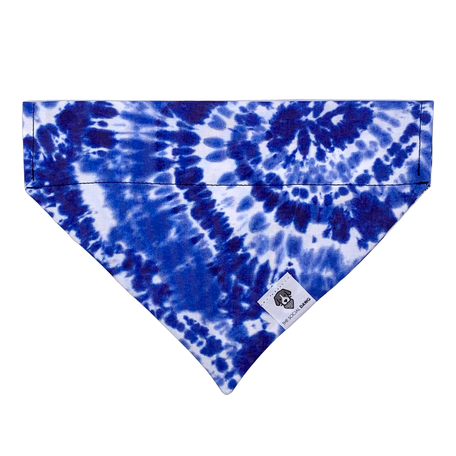 Blue tie-dye swirl dog bandana