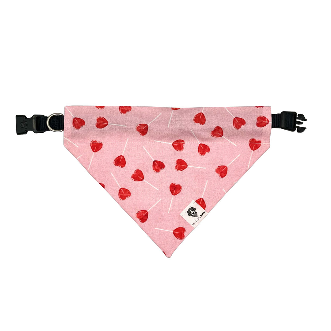 Valentine Heart Lollipops Slip-On Dog Bandana