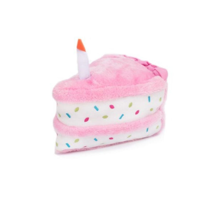 Birthday Cake Plush Dog Toy - Pink