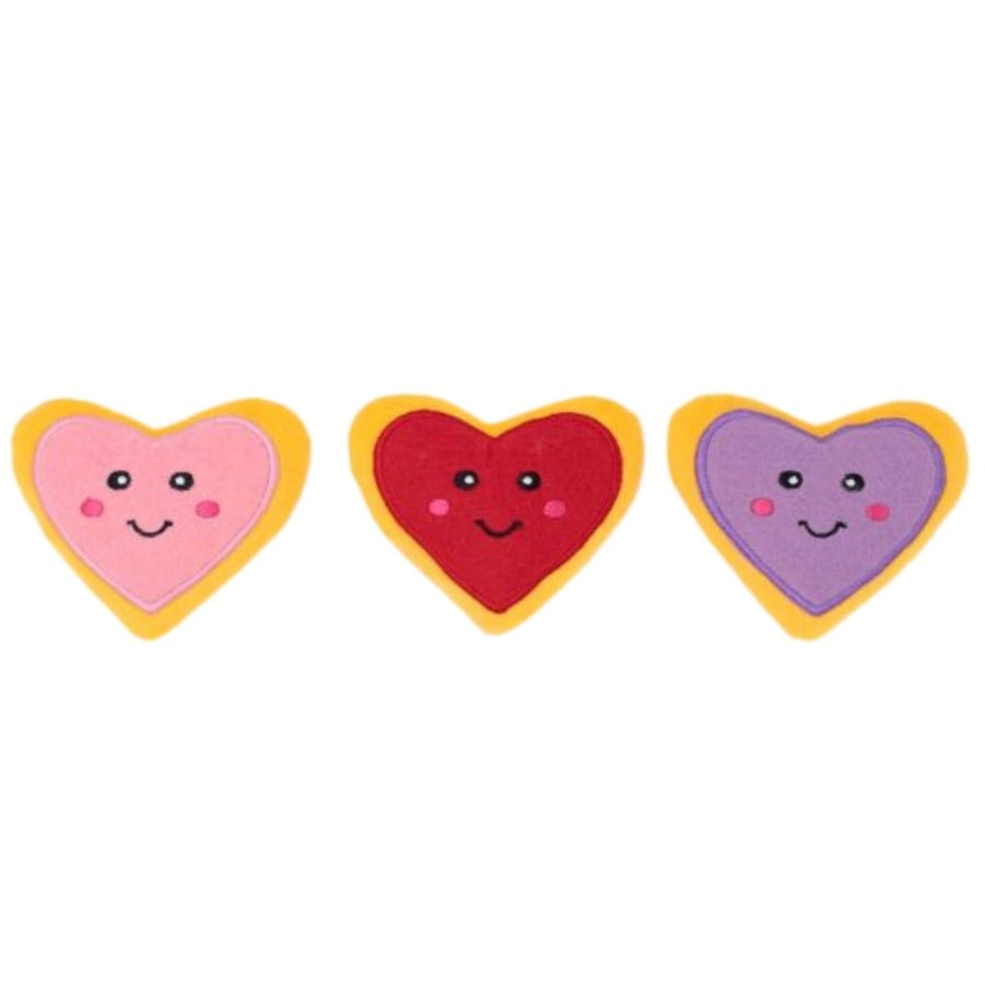 ZippyPaws Valentine Heart Cookies Dog Toy