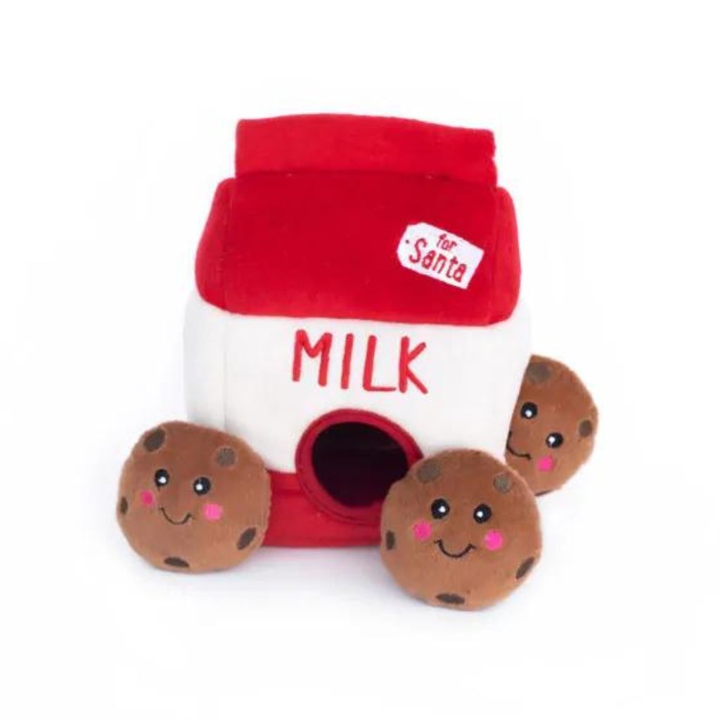 Holiday Burrow - Santa's Milk and Cookies Dog Toy